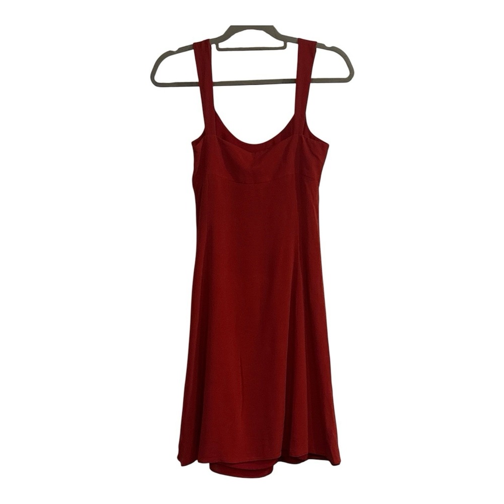 Ann Taylor 100% Silk Slip Dress size 4 Red Mini Dress Twist Strap Cocktail